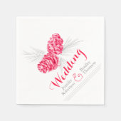 Rote Winterkiefernzapfen Art Hochzeitszettel Serviette (Vorderseite)