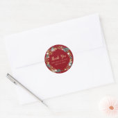 Rote Winterkranz-Dankeschön-Aufkleber Runder Aufkleber (Umschlag)