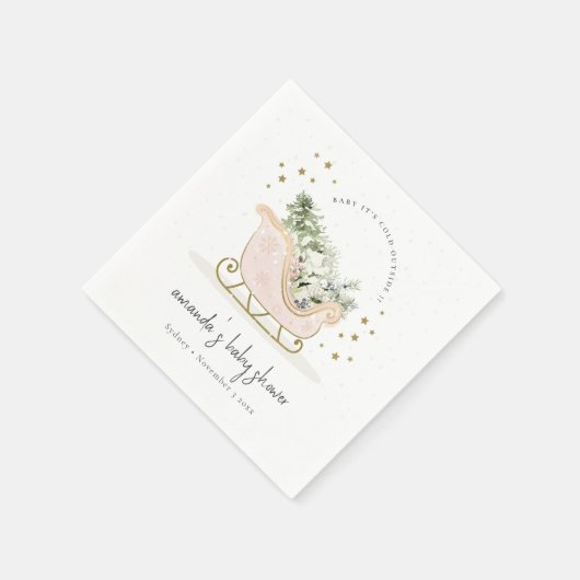 Rote Winterkulisse Die kalte Außendusche Serviette (Ecke)