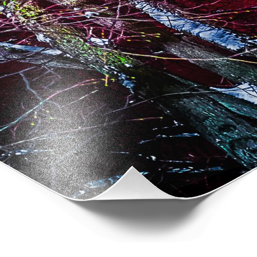 Rote Winternacht Fotodruck (Ecke)