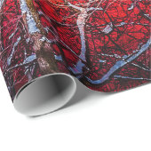 Rote Winternacht Geschenkpapier (Rolleneckpunkt)