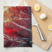 Rote Winternacht Handtuch (Viertel Falte)