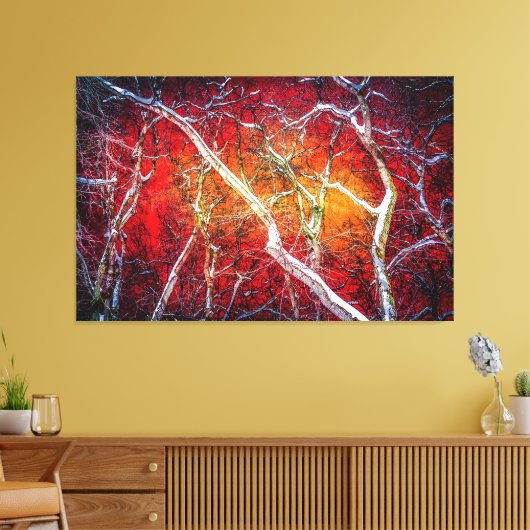 Rote Winternacht Leinwanddruck (Insitu (Wohnzimmer))