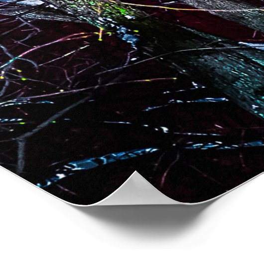 Rote Winternacht Poster (Ecke)