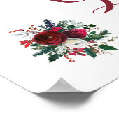 Rote Winterponies Bouquet-Karten und Hochzeitszeic Poster (Ecke)