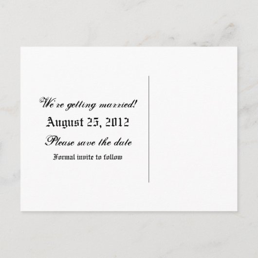 Rote Wirbel Gitarre Save the Date Postkarte (Rückseite)