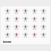 Rote Wirbel Gitarre Save the Date Stickers (Blatt)