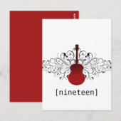 Rote Wirbel Gitarrentisch Postkarte (Vorne/Hinten)