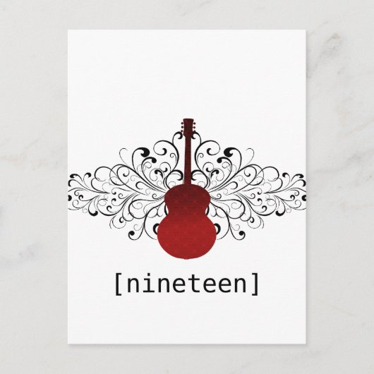 Rote Wirbel Gitarrentisch Postkarte (Vorderseite)