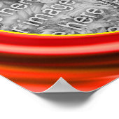 Rote Wirbel Rahmen erstellen Sie Ihr eigenes Foto Poster (Ecke)