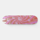 Rote Wirbel und Blasen Rosa Skateboard (Horizontal)