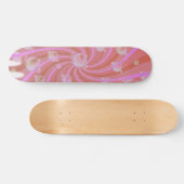 Rote Wirbel und Blasen Rosa Skateboard (Horizontal)