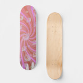 Rote Wirbel und Blasen Rosa Skateboard (Vorderseite)