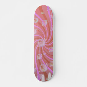 Rote Wirbel und Blasen Rosa Skateboard