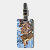 Rote Wölfe Gepäckanhänger (Vorderseite vertikal)