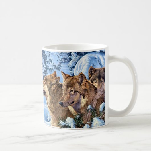 Rote Wölfe Kaffeetasse (Rechts)