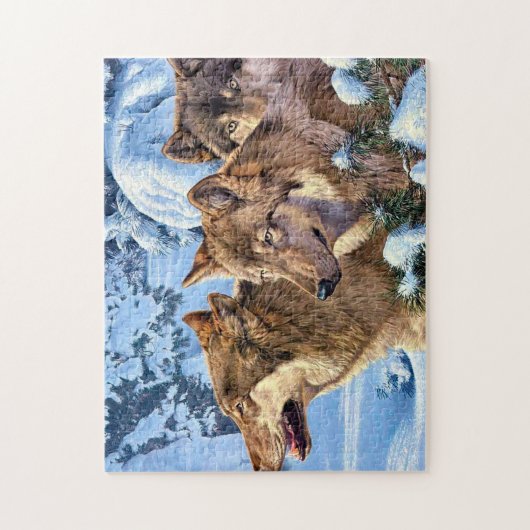 Rote Wölfe Puzzle (Vertikal)