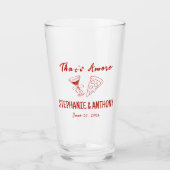 Rote wunderliche Pizza Das ist amore Italienische Glas (Vorderseite)