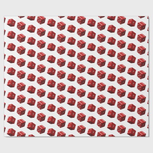 Rote Würfel auf weiß Geschenkpapier (Flach)