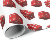Rote Würfel auf weiß Geschenkpapier (Rolleneckpunkt)