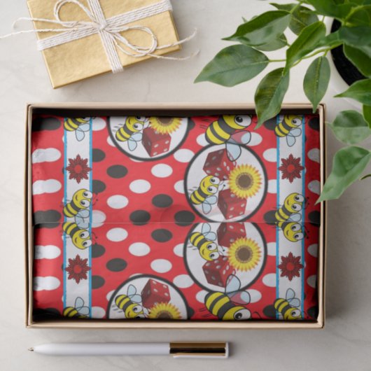 Rote Würfel aus Hummelpapier Seidenpapier (Geschenk)