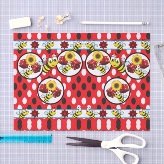 Rote Würfel aus Hummelpapier Seidenpapier (Handwerk)