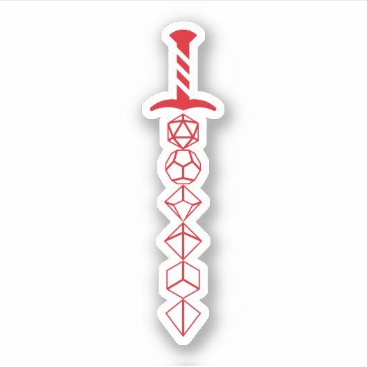 Rote Würfel des Blutjägers Aufkleber (Vorderseite)