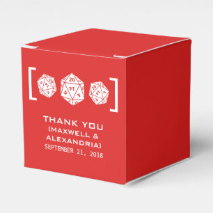 Rote WürfelD20 gamer-Bevorzugungs-Kästen Geschenkschachtel