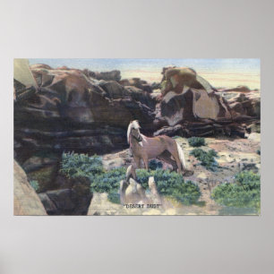 Rote Wüste, WY - Wilder Palomino-Stallion gefangen Poster