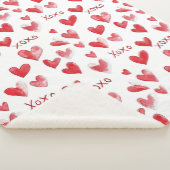 Rote XOXO-Herzen Sherpadecke (3/4)