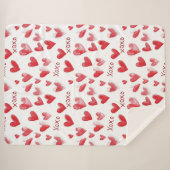 Rote XOXO-Herzen Sherpadecke (Vorderseite (Horizontal))