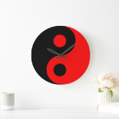 Rote Yin Yang Wanduhr (Zuhause)