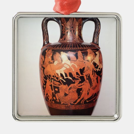 Rote Zahl Amphora des Dachbodens Silbernes Ornament (Vorne)