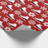 Rote Zahl Skate und Schneeflocke-Weihnachten Geschenkpapier (Ecke)