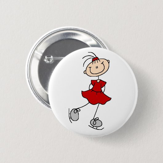 Rote Zahl Skater-Knopf Button (Vorne & Hinten)