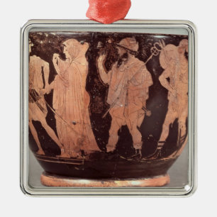 Rote Zahl skyphos des Dachbodens Silbernes Ornament