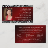 Rote Zebra-Druck-Festzug-Visitenkarte (horizontal) Visitenkarte (Vorne/Hinten)