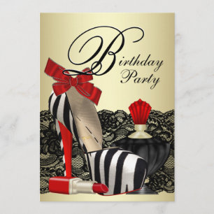 Rote Zebra High Heel Schuhe Rote Zebra Party Einladung