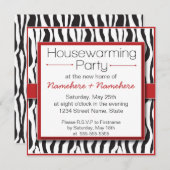 Rote Zebra Print Housewarming Party Einladungen (Vorne/Hinten)