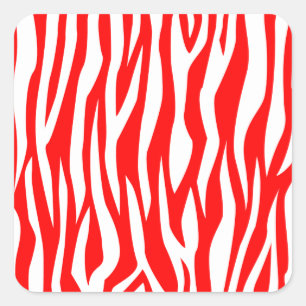 Rote Zebra Quadratischer Aufkleber