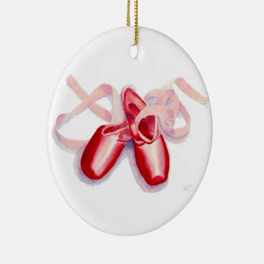 Rote Zehe-Schuhe Keramik Ornament (Rechts)