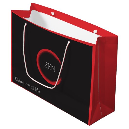 Rote Zen große Geschenktüte (Vorderseite Schrägansicht)