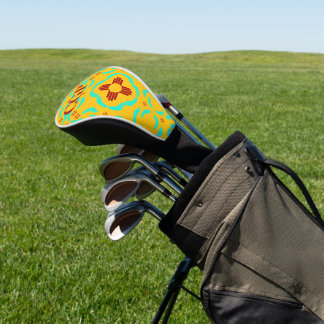 Rote Zia-Symbole New Mexico Türkisfedern Golf Headcover