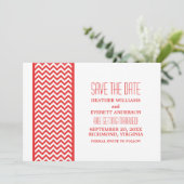 Rote Zickzack Grenze Save the Date einladen Einladung (Stehend Vorderseite)