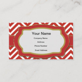 Rote Zickzack Streifen Visitenkarte