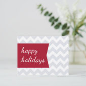 Rote Zickzack Urlaubspostkarten Feiertagspostkarte (Stehend Vorderseite)