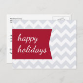 Rote Zickzack Urlaubspostkarten Feiertagspostkarte (Vorne/Hinten)