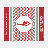 Rote Zickzack Zahl Skater-personalisierte Decke (Vorderseite (Horizontal))