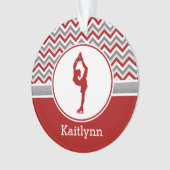 Rote Zickzack Zahl Skater-personalisierte Ornament (Vorderseite)
