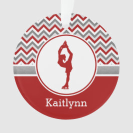 Rote Zickzack Zahl Skater-personalisierte Ornament